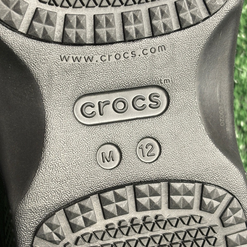 NEW Crocs On-The-Clock Slip On Resistant Work Comfort Clog Shoes Black Mens 12 - Picture 8 of 9